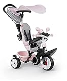 Smoby 741501 - Baby Driver Plus Rosa - 3-in-1 Kinder Dreirad, mitwachsendes Multifunktionsfahrzeug mit premium Ausstattung, für Kinder ab 10 Monaten