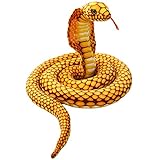 ABOOFAN Halloween-Schlange Plüsch Kobra Schlange Plüschtier Realistische Schlange Stofftier Gruseliges Schlangenkissen Puppe Spielzeug für Kinder Erwachsene Streich Requisite
