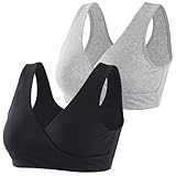 HIHOSSI Umstands- und Still-BHS – Weicher Baumwoll-Schlaf-BH für Schwangerschaft und Stillzeit