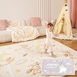 Joypony Krabbelmatte Baby, 180x200 CM Große Faltbare Spielmatte, Wasserdicht & Rutschfest, Baby Play Mat mit Tragetasche – Ideal für Babys & Kleinkinder（Ein hase）