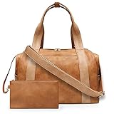 MISS FONG Reisetasche Damen Herren Weekender PU-Leder Wickeltasche Kliniktasche Travelite Sporttasche Reisetasche Wickelrucksack Babytasche Krankenhaustasche Handgepäck für Unterwegs-Braun