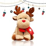 Weihnachten Elch Kuscheltier, 30cm Weihnachts Stofftier Elch, Elch Puppe, Rentier PlüSchtier, Weihnachten Dekor PlüSchtier, Weihnachten Dekoration Stofftiere, FüR Jungen MäDchen Weihnachts Geschenke