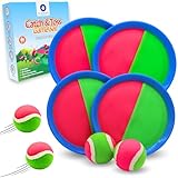 Outdoor Klettballspiel für Kinder - Wurfspiel-Set für 4 - Kinderfreundliches Ballspiel - Robustes Garten- & Strandspiel