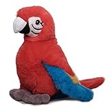 Inware 7496 - Kuscheltier Papagei Peter, rot, 20 cm, Schmusetier, Plüschtier