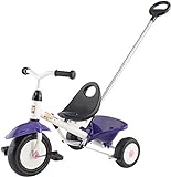Kettler Funtrike Pablo - das coole Dreirad mit Schiebestange - Kinderdreirad für Kinder ab 2 Jahren - stabiles Kinderfahrzeug inkl. kippbarer Sandschale - weiß & lila