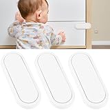 HOTUT Kindersicherung Schrank, 3 Stück kindersicherung schubladen, Schranksicherung Baby Mit Kleber, Baby Sicherheitsschlösser für Schränke,Kühlschränke, kein Bohren -Weiß