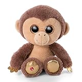 NICI 46949 Original – Glubschis Hobson 25 cm – Kuscheltier Affe mit großen Augen – Flauschiges Plüschtier mit Glitzeraugen – Schmusetier für Kuscheltierliebhaber, braun/beige, 9 cm