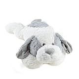 Pink Papaya Riesen Kuschel-Hund Lou, 100cm XXL Plüsch-Hund in weiß/grau, Stoff-Hund, Teddybär zum Liebhaben Toys