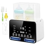 Carehabi Flaschenwärmer Baby für 2 Flaschen,Weiß,4-in-1,Baby Bottle Warmer mit Sterilisator und Temperaturregelung,Babykostwärmer für Erwärmen und Auftauen Speisen