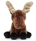 Uni-Toys - Elch Plushie, sitzend - 17 cm (Höhe) - Plüsch-Hirsch - Plüschtier, Kuscheltier