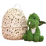 FENYW Dino Kuscheltier Ei-Plüsch, 25cm Dinosaurier Kuscheltier mit Ei, Plüsch Dinosaurier, Dino E Schlüpfen, Plüschtier zum Kuscheln und Liebhaben für Kinder, Jungen und Mädchen