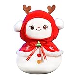 POPOYU Weihnachten Kuscheltier Schneemann, 9in/23cm Weihnachten Schneemann Weiches Fell Plüsch, Plüschtier Christmas Plüschpuppe Dekoration Stofftier Plüsch Figuren Spielzeug für Kinder Mädchen Jungen