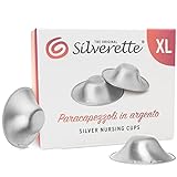 Silverette Silberhütchen aus massivem Sterlingsilber - Still-Hütchen - Schutz für wunde & entzündete Brustwarzen - Brustwarzen-Schutz für stillende Mütter - XL
