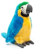 Uni-Toys - Papagei (blau) - 28 cm (Höhe) - Plüsch-Vogel - Plüschtier, Kuscheltier