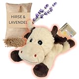 Habibi Premium MIDI Deluxe – Wärmekissen/Stofftier f. Babys und Kinder - 2044 Mini Kuh, herausnehmbare Hirsefüllung, zum Erwärmen in der Mikrowelle, auch für Erwachsene geeignet (Kuh)