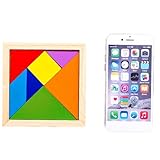 Tangram-Puzzles für Kinder - Holzmuster Blöcke Tangram Puzzle für Kinder Spielzeug, Bunte Lerngeschenk-Tangrams für im Alter von 4–8 Jahren