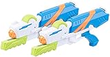 Speeron Spritzpistole Kinder: 2er-Set XL-Kinder-Wasserpistolen mit extra-großem Wassertank, 850 ml (Spielzeug Pistolen, Wasserspritzpistole Garten, Wasserbomben)