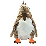 Kögler 85418 - Plüsch Rucksack für Kinder, Pinguin braun/weiß, flauschig weich, mit Tragegriff und längenverstellbaren Trageriemen, ca. 60 cm groß, für Jungen und Mädchen