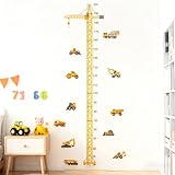 HDFHDF 1 Set Messlatte Kinder Wandtattoo Höhenmessung Cartoon Bagger Engineering Flotte Kinderzimmer Wohnzimmer Heim Wanddekoration Wandaufkleber Wachstumsdiagramm Messung 20-200cm