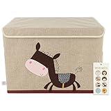 Bieco Aufbewahrungsbox Esel - Aufbewahrungsbox mit Deckel Stoff Kinder Kiste für Kinderspielzeug Regal Kinderzimmer Kiste für Spielzeug mit Deckel Aufbewahrungsbox für Kinder Spielzeug Kiste Truhe