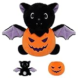 MACULPER Halloween Kuscheltier Halloween Plüschtier Kürbis,Fledermaus Stofftier für Kinder Mädchen Jungen Dekoration Party Kinder Geschenk (B)