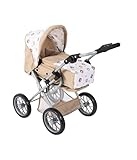 Bayer Chic 2000® 3in1 Kombi Puppenwagen Leni - Bärchen Beige - faltbar, höhenverstellbarer Griff 43-67 cm, Tragetasche – Puppen bis 46 cm, ab 3 J.