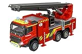 Majorette - Volvo Feuerwehr-Truck (19 cm) hochwertiges Modellauto mit ausklappbarer Leiter und Gummireifen, Spielzeug-Feuerwehrauto mit Licht & Sound für Kinder ab 3 Jahren, 213713000, Mehrfarbig