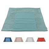 ULLENBOOM ® Wickelauflagenbezug 75x85 cm Salbeigrün (Made in EU) - abnehmbarer Bezug für Wickelauflage 85x75, Baby Überzug für Wickelunterlage aus Baumwolle, Wickelbezug für Wickeltisch