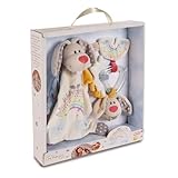NICI Set Schmusetuch und Beißring Hase Schutzengel 32 x 30 x 6,3 cm – Baby Geschenkset ab 0 + Monaten, Erstausstattung für Neugeborene, Mädchen & Jungen, 48678, tolle Geschenkidee, beige