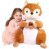 IKASA Groß Eichhörnchen Kuscheltier Riesen Stofftier,60cm Gross Plüschtier Riesige Plüsch Spielzeug Weich Jumbo,Geschenk für Kinder