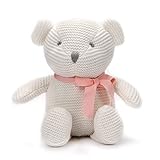 FLUFFYFUN 100% Bio Baumwolle Teddybär Baby Weiß 16.5cm, Bär Kuscheltier für Neugeborene