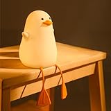 GIACOMO Nachtlicht für Kinder, Led Ente Nachttischlampe aus Silikon, Touch Steuerung mit Timer USB Tragbar Wiederaufladbar Dimmbar, Schlafzimmer Dekor Geburtstagsgeschenke für Jungen und Mädchen