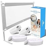 EVOLUCENT Bettgitter 180cm | Stabil ohne Verschrauben | Rausfallschutz für Boxspringbett und Elternbett | Bettschutzgitter mit Klett- und Klickgurten | Waschbares Mesh [1 Seitenteil]