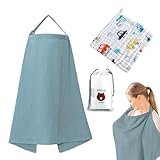 LILELIG Stilltuch für Unterwegs,Stillschal,Nursing Cover,Breastfeeding Cover,Stilltuch Musselin,Weich und Atmungsaktiv,Geeignet zum Schutz Der Privatsphäre Beim Ausgehen (Blau)