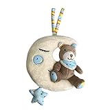 Baby-Nova Spieluhr Mond mit Teddy Bär ab 0 Monate, Einschlafhilfe für Babys, Musik Spieluhr mit der Melodie Brahms Wiegenlied - Schlafhilfe zum Aufhängen und Aufziehen – Geschenk zur Geburt