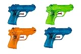 BG Wasserpistole Spielzeug für Kinder - 4 Mini Wasserpistolen mit großer Reichweite für den Strand Urlaub, Pool Partys und Aktivitäten im Freien - Water Gun Spritzpistolen ab 3 Jahren (12cm)