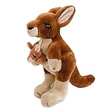 Teddys Rothenburg Kuscheltier Känguru mit Baby 27 cm beige-braun Plüschtier