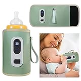 idudu Flaschenwärmer Baby Tragbarer Milchflaschenwärmer Unterwegs 5 Einstellbare Temperatur 38-55℃ LCD Display Milchwärmer Babykostwärmer Muttermilchwärmer Tasche für Hause Unterwegs Freien