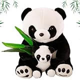 BSNRDX Panda Kuscheltier Mini Panda Plüsch pp Baumwolle Mutter und Baby Panda Plüschtier Kindergeschenke als Jungen oder Mädchen Geschenk Niedliche Plüschtiere 25 cm ABS0015