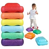 noya | Balanciersteine 6er Set Kinder Stapelsteine I Balancieren für Kinder Indoor & Outdoor I Balance Trittsteine Kinder stapelbar Stepping Stones Kids