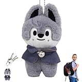 WELLXUNK Stray Kids Puppe, Stray Kids Plüschpuppe Schlüsselanhänger, Stray Ki-ds Kuscheltier, Entzückender Plüsch-Rucksack-Anhänger (E)