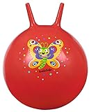 moses. 16129 Krabbelkäfer Hüpfball Schmetterling in rot, Bouncing Ball für Kinder ab 4 Jahren, Indoor-und Outdoor-Spielzeug zum Sitzen und Hüpfen