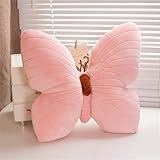 Ueiwffzo Zierkissen - Ästhetisches Schmetterling Kissen Dekokissen, Kuschelkissen Schmetterlingskissen für Sofa und Bett Deko, Aesthetic Kissen, Kinderzimmer und Babyzimmer Deko (Rosa)