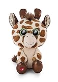 NICI 46944 Original – Glubschis Halla 15 cm – Kuscheltier Giraffe mit großen Augen – Flauschiges Plüschtier mit Glitzeraugen – Schmusetier für Kuscheltierliebhaber, beige/braun
