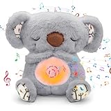 PQKL-Party Schlummer Otter Mit Herzschlag, Atembewegung Und Musik - Koala Kuscheltier - Babyparty Weihnachten Geschenke (Grau)