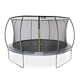 Alice's Garden - Trampolin Rund Ø 430cm Farbe Grau -Venus Inner XXL- Gartentrampolin mit Innenschutznetz, Super Qualität, EU Normen