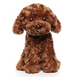 Plüschhund Kuscheltier Braun – Realistische Stofftier Hundewelpe, Weiches Kuscheltier Hund 32 cm, Geschenk für Kinder & Erwachsene