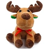 BGNXHYB Kuscheltier Weihnachts, Weihnachts-Elchpuppe, Kuscheltier Elch Puppe 25cm, Weihnachten Rentier Stofftier, Plüschtiere Elchpuppe Weihnachten, für Weihnachtsdekoration, Weihnachten Geschenk (B)