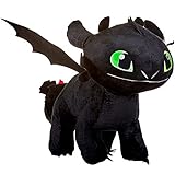 Petoske Toothless Night Fury 40cm Drachenzähmen leicht gemacht 3 Schwarz Plüsch Films How To Train Your Dragon 3 Original leuchtet im Dunkeln