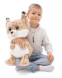 NICI GLUBSCHIS Kuscheltier Luchs Lenzo 45cm – beige – Weiches Plüschtier – niedliches Stofftier zum Kuscheln & Spielen – tolle Geschenkidee für Kinder & Erwachsene – 62210